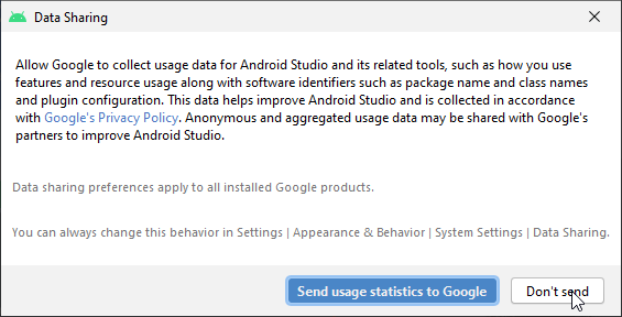 Share data with Google