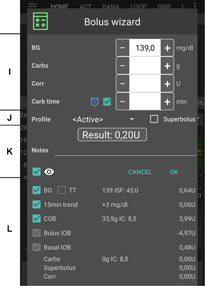 Bolus wizard