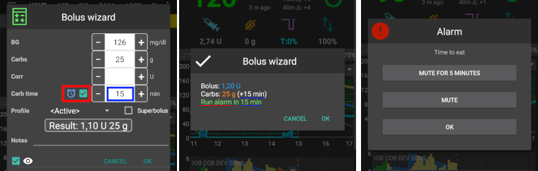 BolusWizard with Eating Reminder