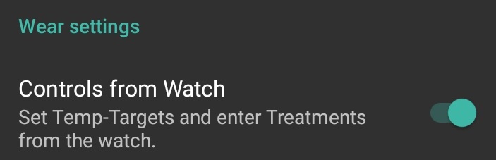 Wear phone preferences enabled