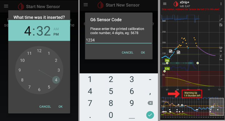xDrip+ Start Dexcom Sensor 2